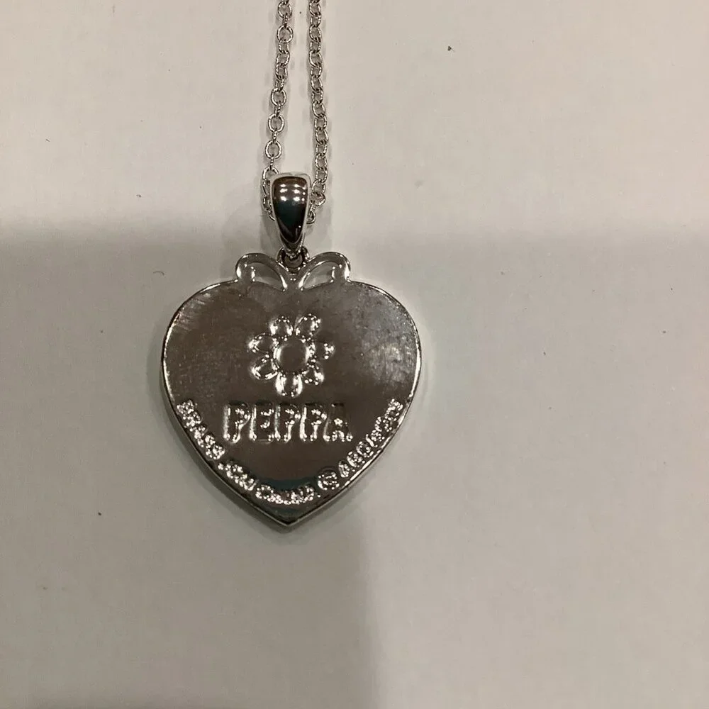 Peppa Pig Fine Silver Plated Heart Necklace, New Without Tags